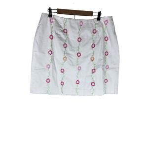 LARKSPUR New Women's White Red Green Floral Embroidery Skirt NWT SZ 20W
